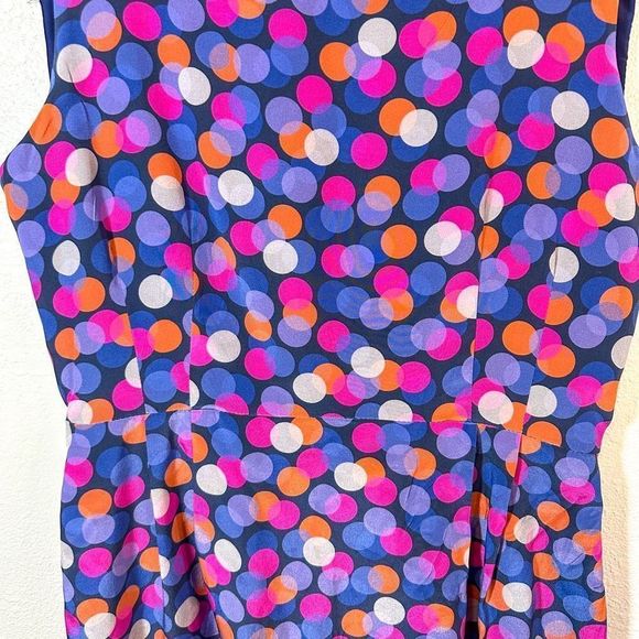 Hutch Polka Dot Scoop Back Sheath Sleeveless Silk Dress Size 8 - Picture 2 of 8